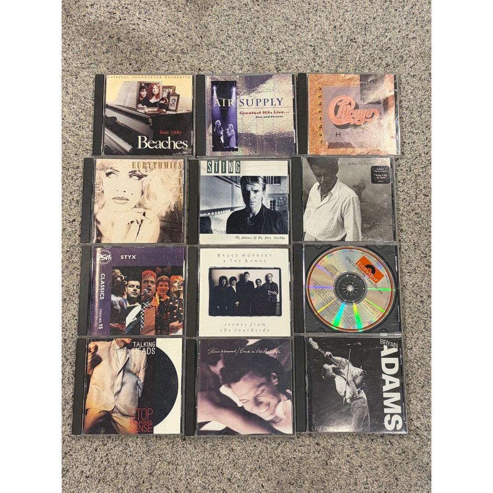 Lot of 12 Classic 80s Rock Pop CDs Eric Clapton Talking Heads Sting Bryan Adams